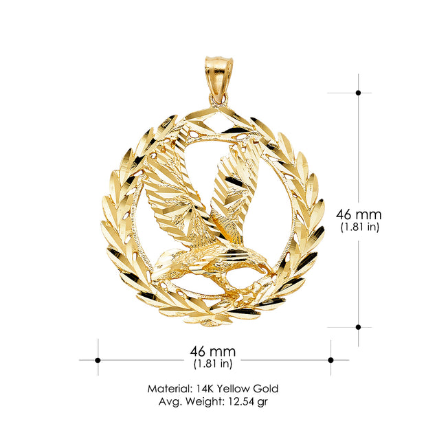 14K Gold Eagle Charm Pendant
