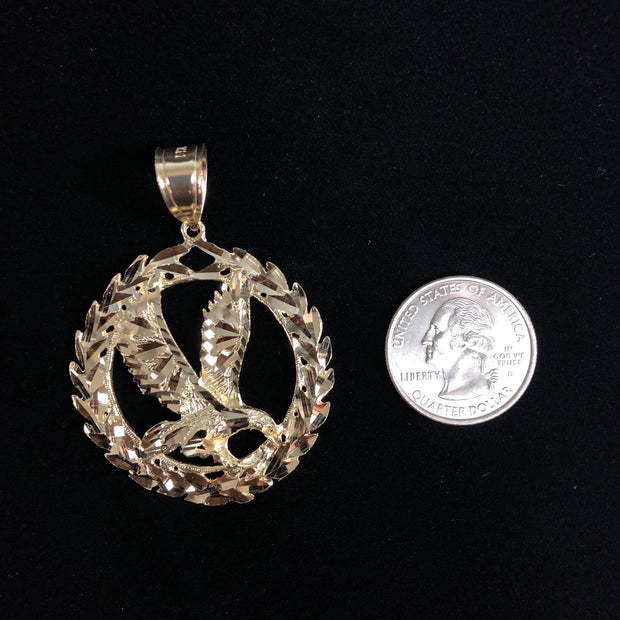 14K Gold Eagle Charm Pendant