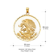 14K Gold Eagle Charm Pendant
