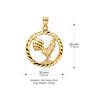 14K Gold Rooster Charm Pendant