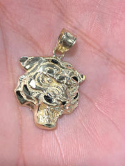 14K Gold Tiger Charm Pendant