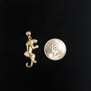 14K Gold Puma Charm Pendant with 3.1mm Figaro 3+1 Chain Necklace