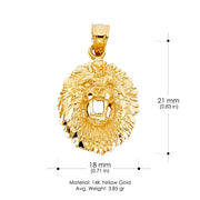 14K Gold Lion Charm Pendant
