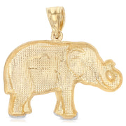 14K Gold Elephant Charm Pendant with 1.8mm Singapore Chain Necklace