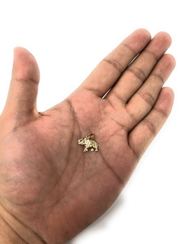 14K Gold Elephant Charm Pendant