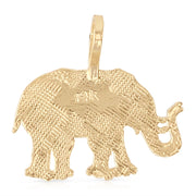 14K Gold Elephant Charm Pendant with 2.3mm Figaro 3+1 Chain Necklace