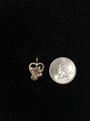 14K Gold Teddy Bear with Heart Charm Pendant