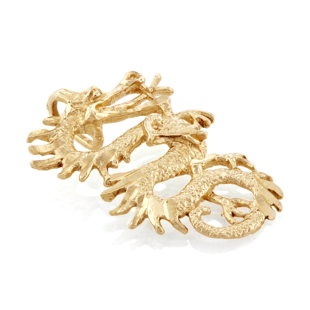 14K Gold Dragon Charm Pendant