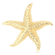 14K Gold Starfish Charm Pendant with 3.1mm Figaro 3+1 Chain Necklace