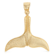 14K Gold Tail of Dolphin Charm Pendant with 1.2mm Box Chain Necklace