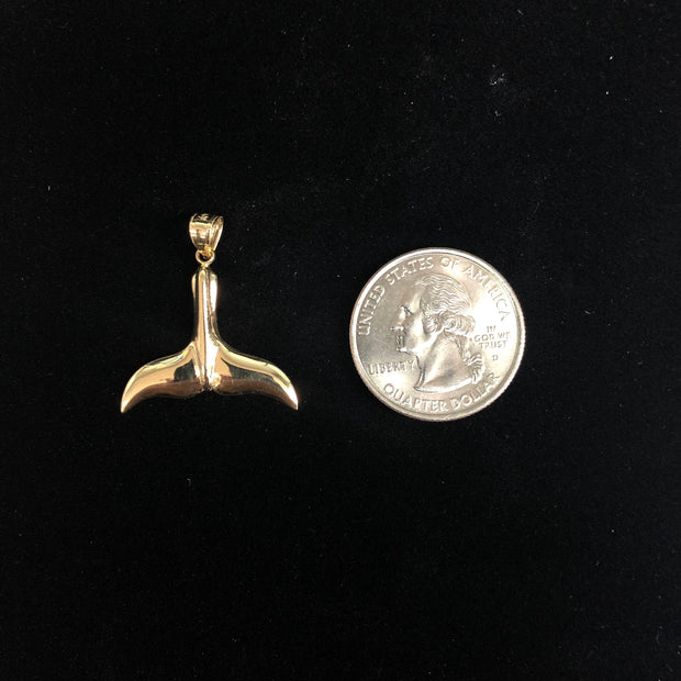 14K Gold Tail of Dolphin Charm Pendant