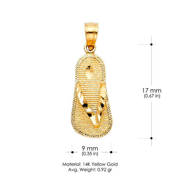 14K Gold Sandal Charm Pendant
