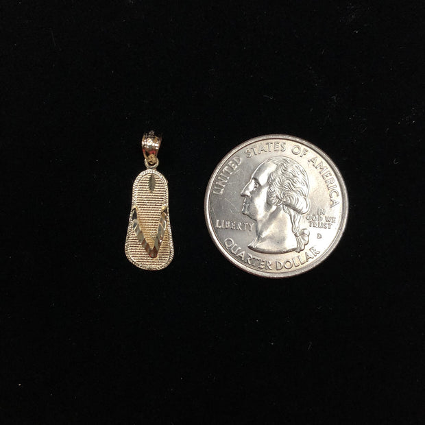 14K Gold Sandal Charm Pendant