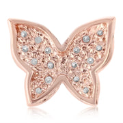 14K Gold CZ Butterfly Charm Pendant