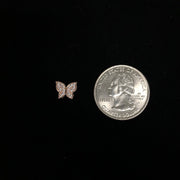 14K Gold CZ Butterfly Charm Pendant
