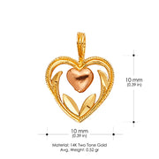 14K Gold Heart Charm Pendant