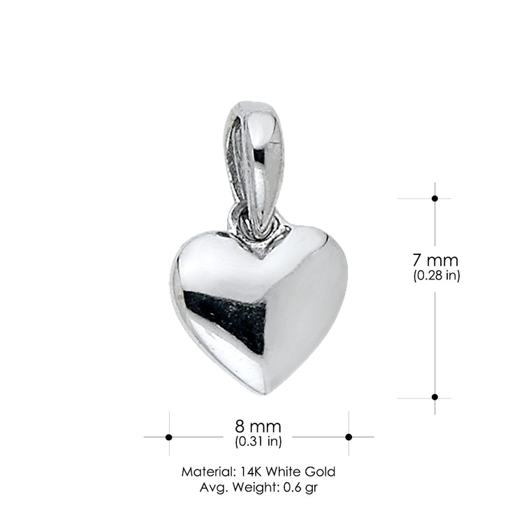 14K Gold Heart Charm Pendant