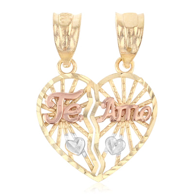 Teamo Couple Broken Heart Pendant for Necklace or Chain