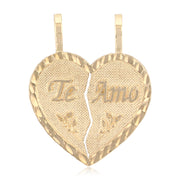 Teamo Couple Broken Heart Pendant for Necklace or Chain