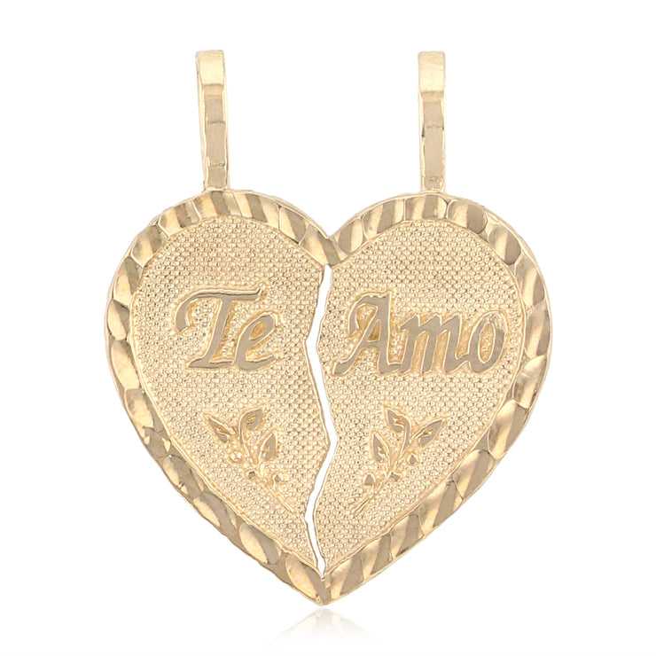 Teamo Couple Broken Heart Pendant for Necklace or Chain