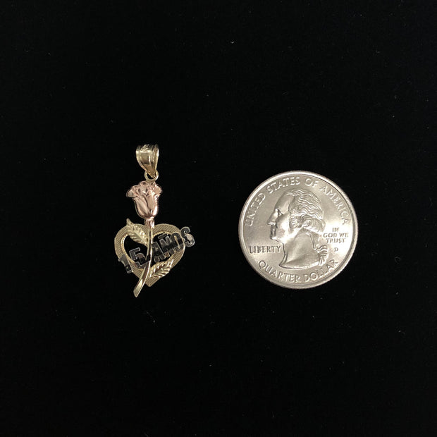 14K Gold Quinceanera Heart Pendant with 2.6mm Valentino Star Chain