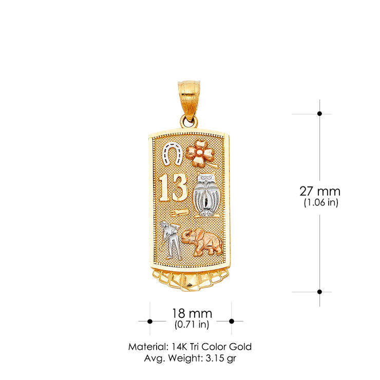 14K Gold Lucky Charm Pendant