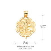 14K Gold Lucky Charm Pendant