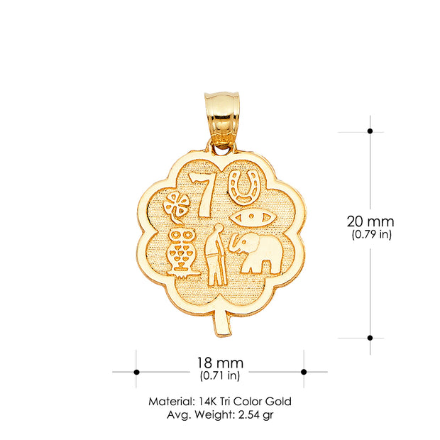 14K Gold Lucky Charm Pendant