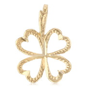 Heart Clover 14k yellow gold Pendant Pendant for Necklace or Chain