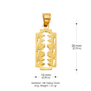 14K Gold Keyhole Charm Pendant