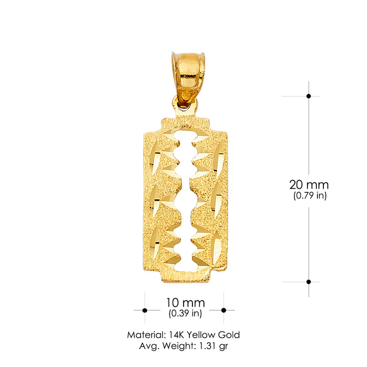 14K Gold Keyhole Charm Pendant