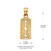 14K Gold Keyhole Charm Pendant