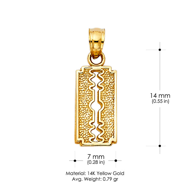 14K Gold Keyhole Charm Pendant