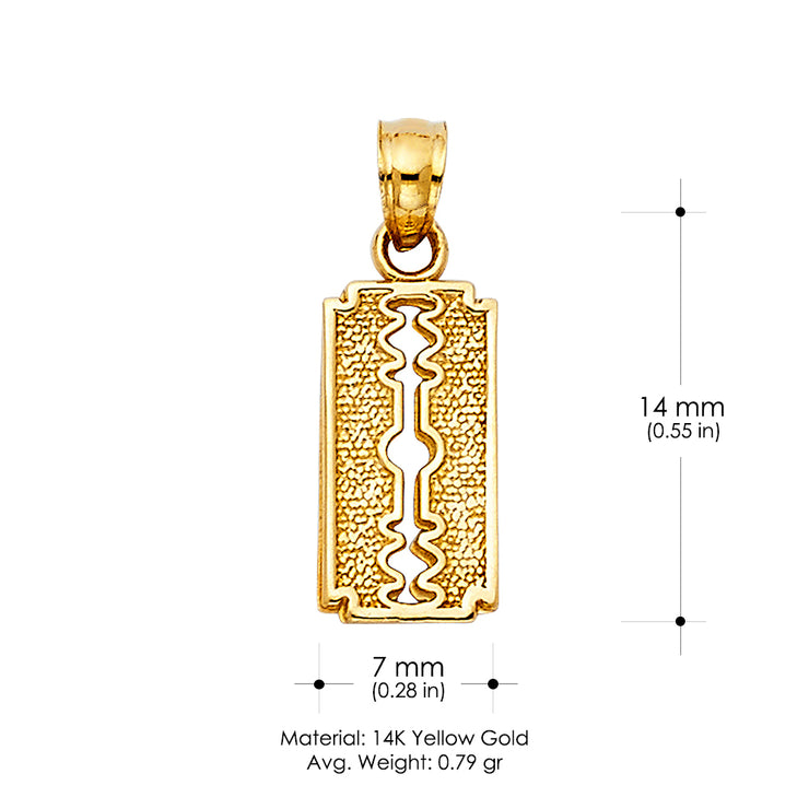 14K Gold Keyhole Charm Pendant