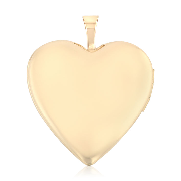 14K Gold Heart Locket Charm Pendant