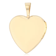 14K Gold Heart Locket Charm Pendant