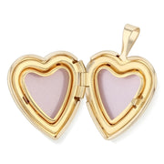 14K Gold Heart Locket Charm Pendant