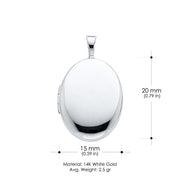 14K Gold Oval Locket Charm Pendant