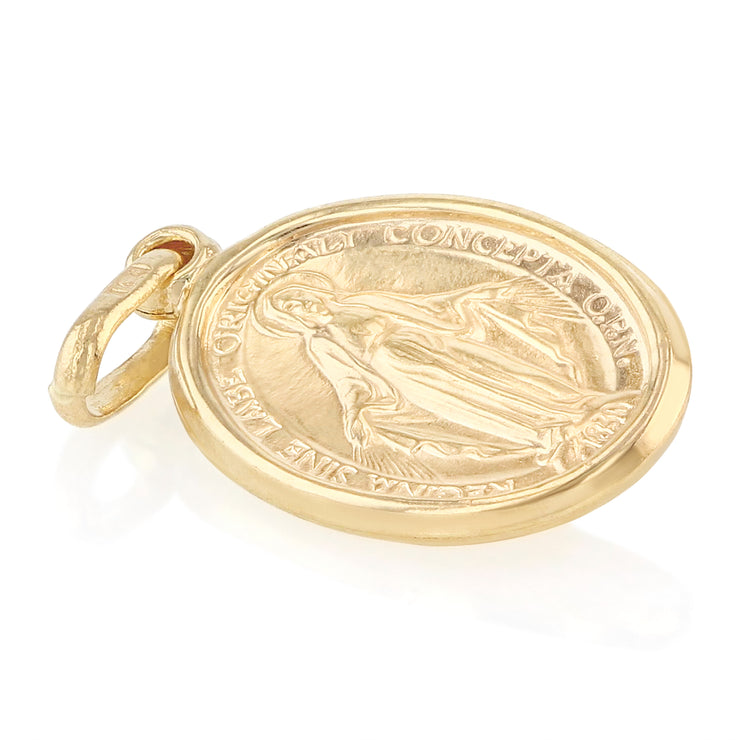 14K Gold Religious Virgin Mary Miraculous Medal