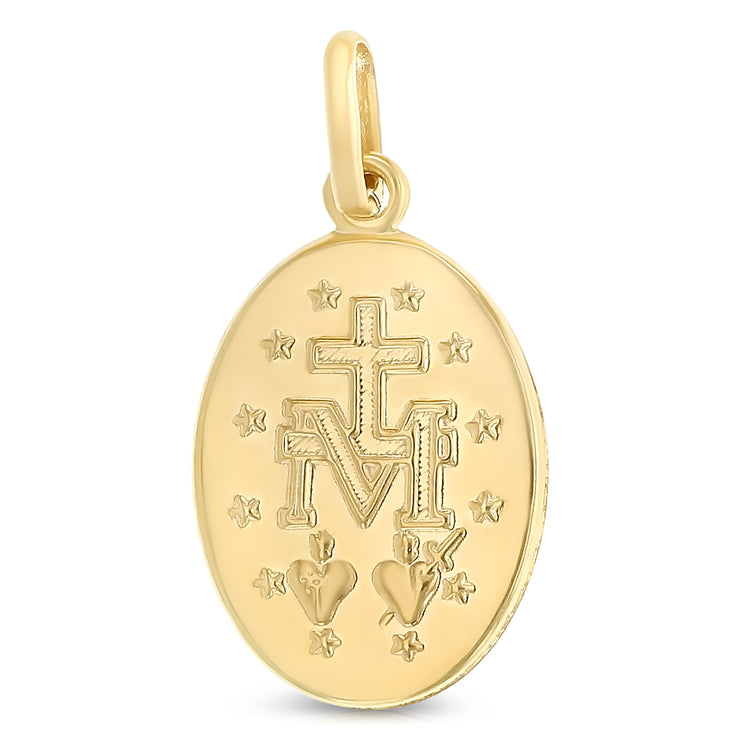 14K Gold Religious Virgin Mary Miraculous Medal