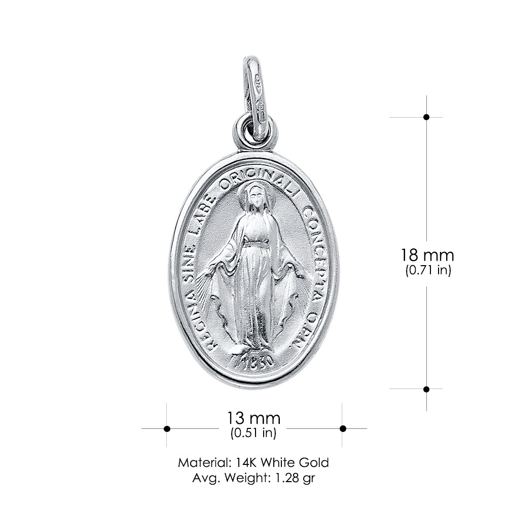Gorgeous Tiny 14K Yellow Gold Virgin Mary Medal Pendant – Perfect For Everyday Faith & Gifting