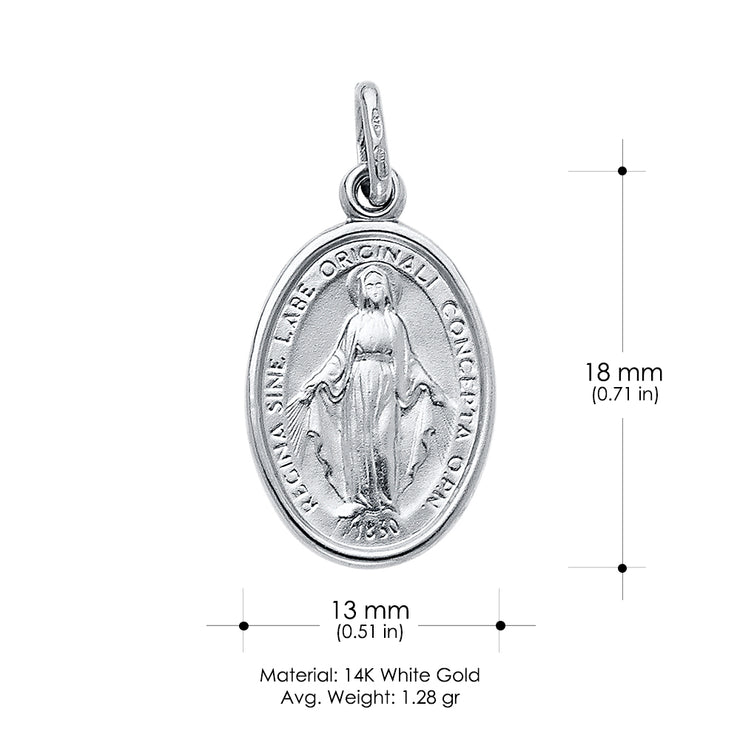 14K Gold Religious Virgin Mary Miraculous Medal