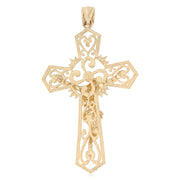 14K Gold Crucifix Cross Religious Pendant