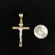 14K Gold Crucifix Cross Religious Pendant