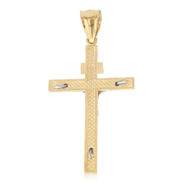 14K Gold Crucifix Cross Religious Pendant