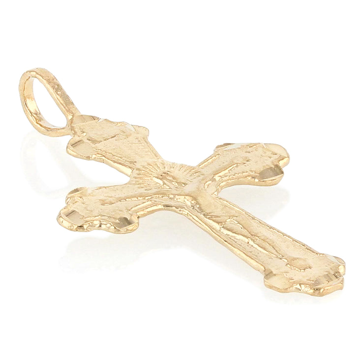 14K Gold Crucifix Cross Religious Pendant