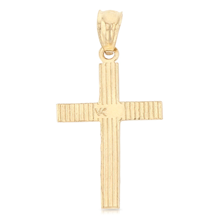 14K Gold Cross Religious Charm Pendant