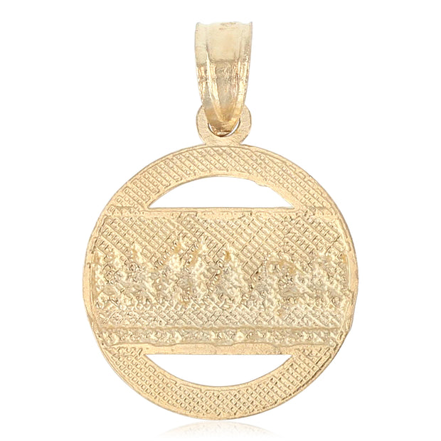 14K Gold Last Supper Religious Pendant