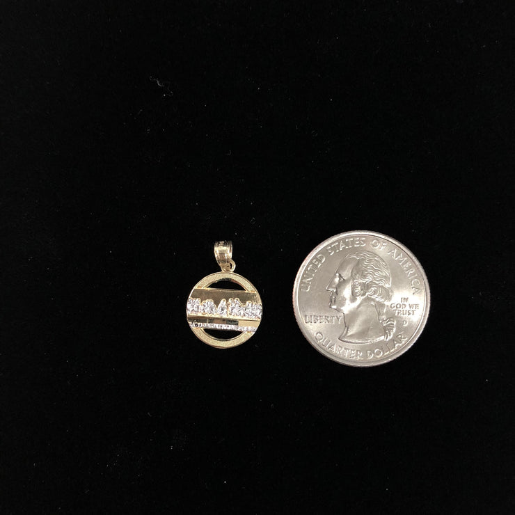14K Gold Last Supper Religious Pendant