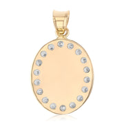 14K Gold CZ San Judas Medal Religious Pendant